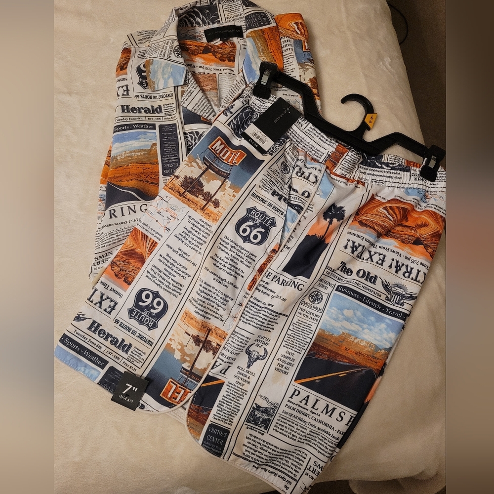 Route 66 Print Men's Swim Shorts